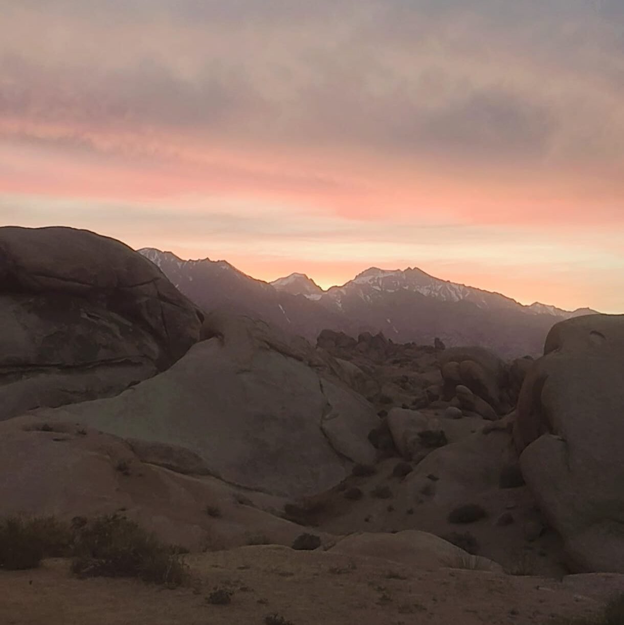 Alabama hills al atardecer